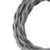 Bailey textile cable twisted 2x0,75mm metallic silver 3m
