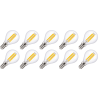 Lighto | LED Filament | Small Socket E14 | Globe Bulb | Clear | 45mm | 5W | Pack of 10
