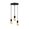 Calex | Retro Pendant | Ø400mm ceiling plate | Black | 3xE27 socket | 2M cord Calex | Retro Pendant | Ø400mm ceiling plate | Black | 3xE27 socket | 2M cord