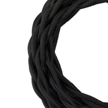 Bailey textile cable twisted 2x0,75mm black 3m