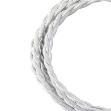 Bailey textile cable twisted 2x0,75mm white 3m