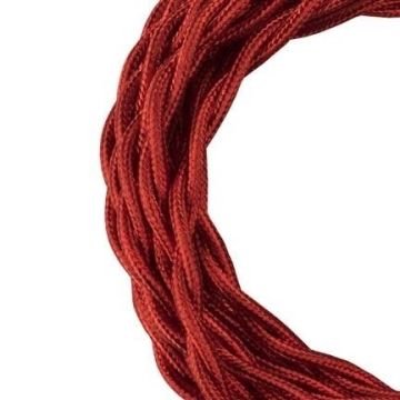 Bailey textile cable twisted 2x0,75mm metallic red 3m