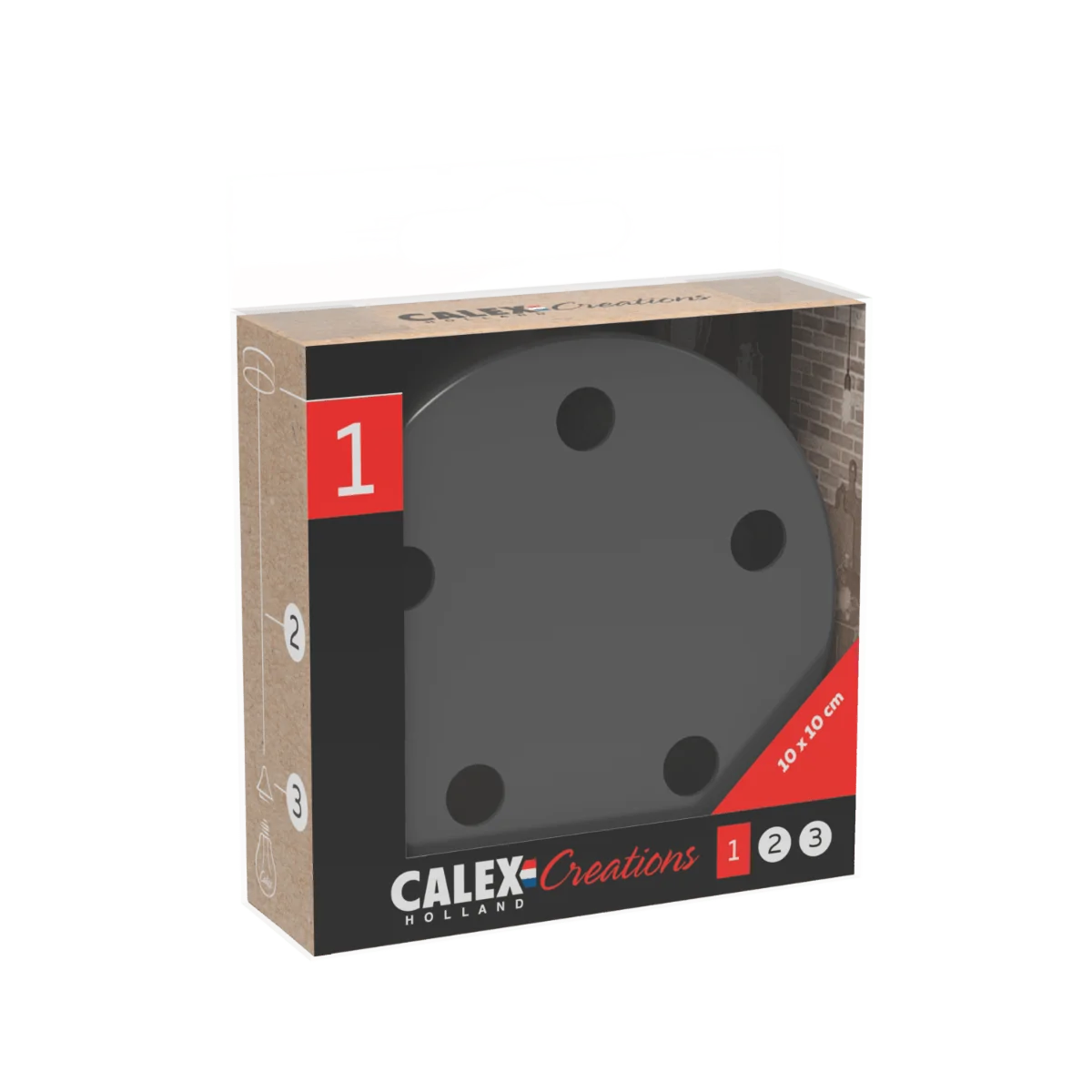 Calex | Metal ceiling plate | Ø100mm | 5 holes | Matte Pearl Black