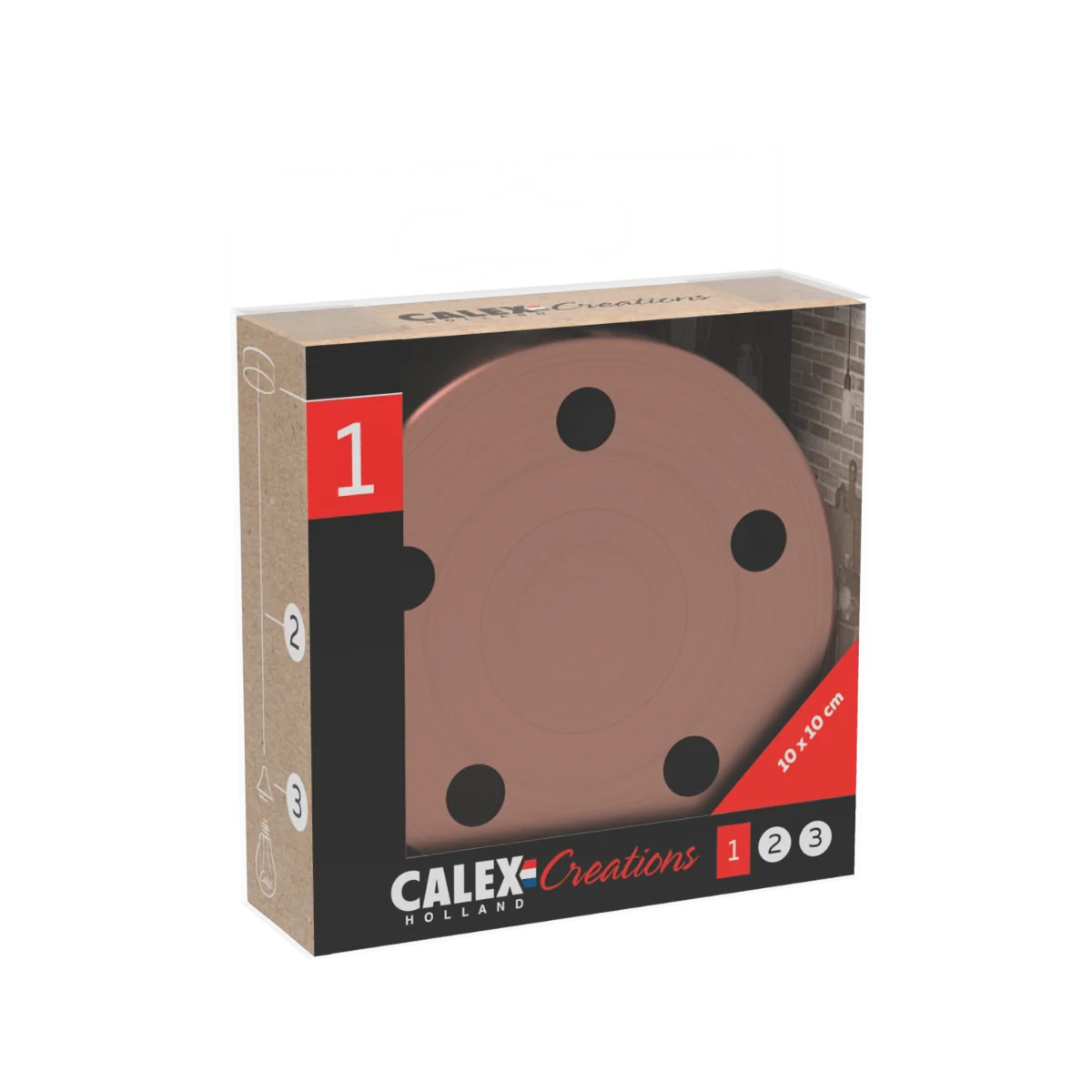 Calex | Metal ceiling plate | Ø100mm | 5 holes | Matte Copper