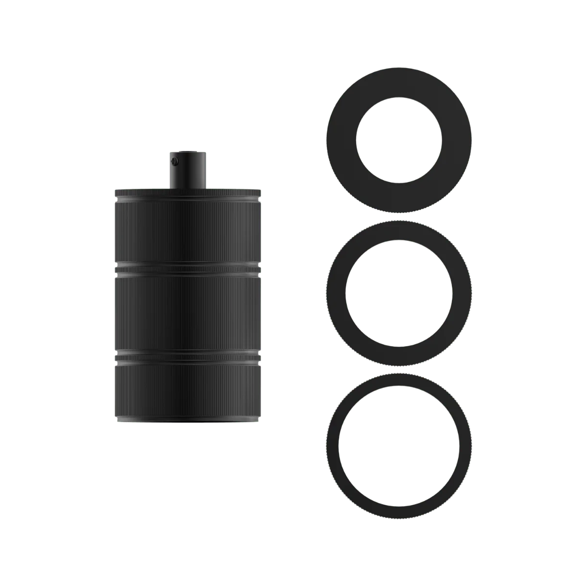 Calex | Lamp Holder | E27 fitting | Aluminum | 3-ring model | Matte Black | 60W