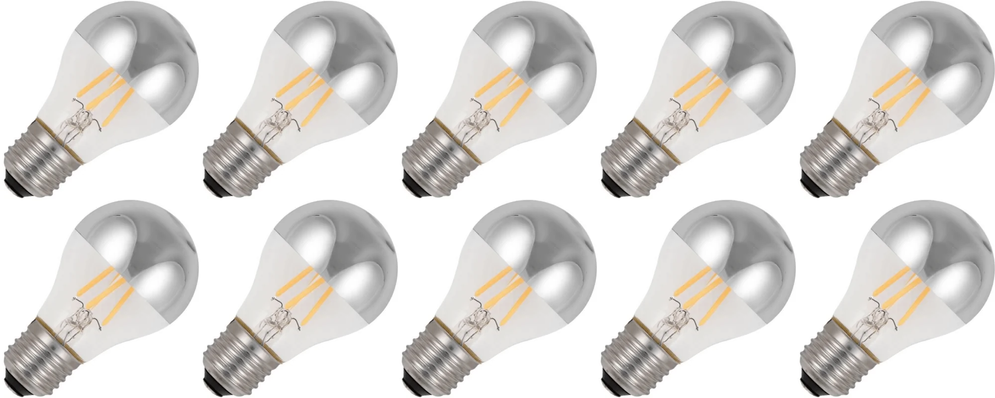 Lighto | LED Filament | Large Socket E27 | Standard Bulb | Clear | 60mm | 4W | Pack of 10