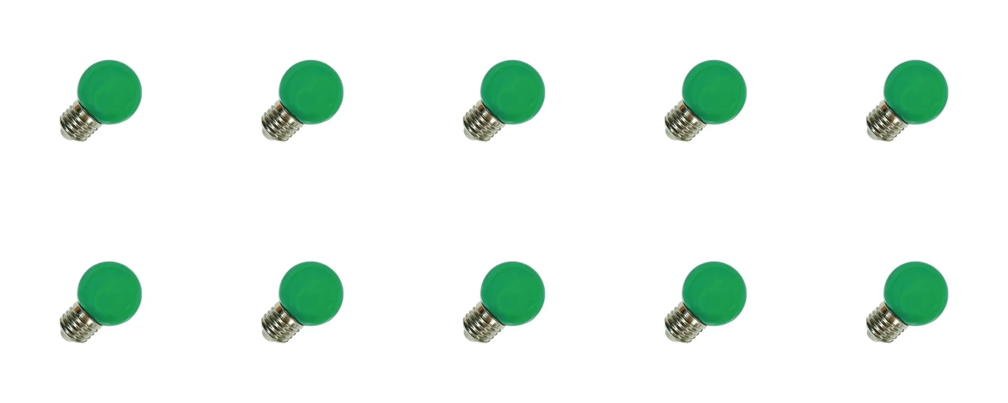Lighto | LED Bulb | Large Socket E27 | Globe Bulb | Green | 45mm | 1W | Pack of 10