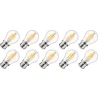 Lighto | LED Filament | Bayonet Socket B22d | Globe Bulb | Clear | 45mm | 5W | Pack of 10