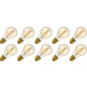 Lighto | LED Filament | Large Socket E27 | Standard Bulb | Gold | 60mm | 4W | Pack of 10