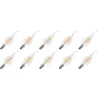 Lighto | LED Filament | Small Socket E14 | Candle Tip | Clear | 35mm | 4W | Pack of 10
