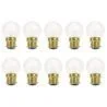 10x Incandescent Golf Ball Bulb | B22d Dimmable | 25W Frosted