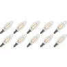 Lighto | LED Filament | Large Socket E27 | Candle Bulb | Clear | 35mm | 2W | Pack of 10